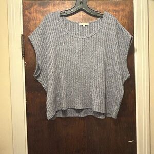Z Supply Gray Sleeveless Ribbed Blouse